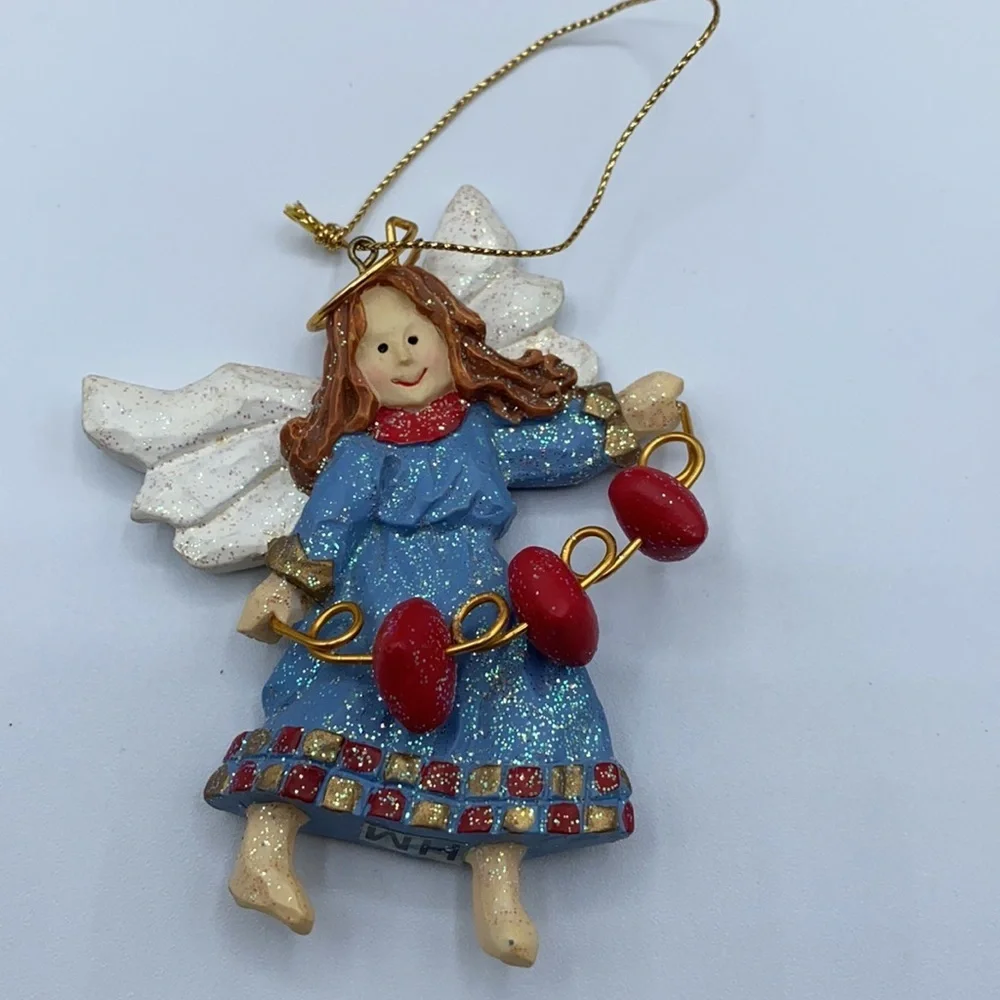 Avon 1998 Folkart Sparkle Ornament Set of 3 Christmas
